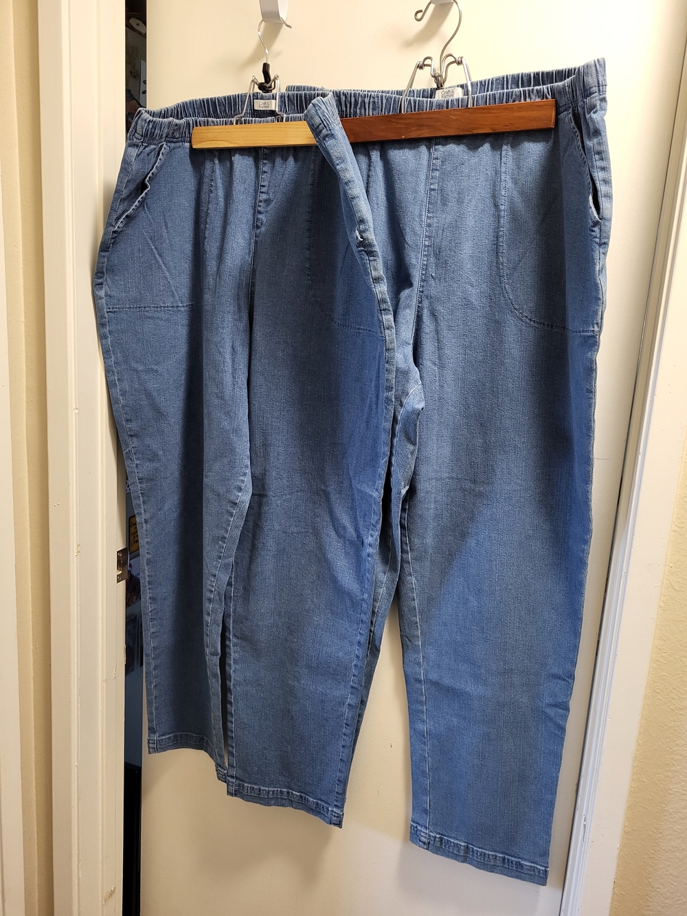 Croft&Barrow 24W Med Wash Denim Pull-On Pants - Two Pair